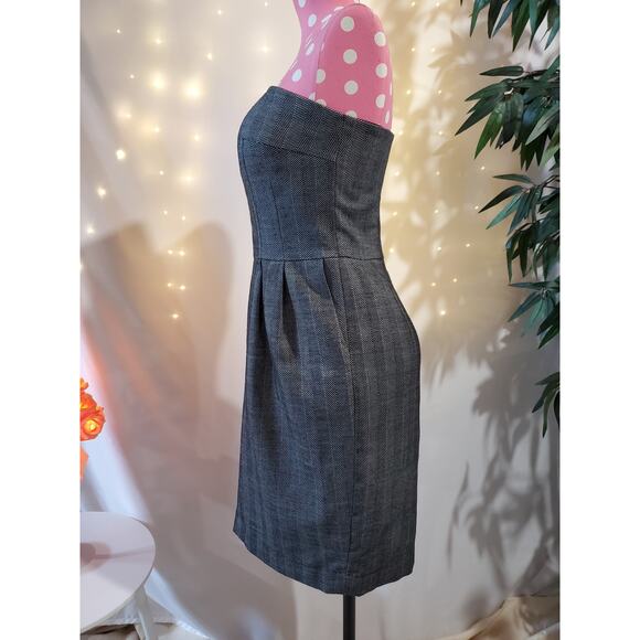 Express Herringbone Wool Blend Strapless Dress Women's Size XS Career Business - Picture 2 of 10